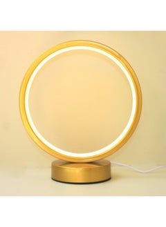 General Nordic Creative Ring Led Lamp Stepless Dimming Night Light Energy-saving Eye Protection Dormitory Fill Light Diy Handmade-Specification:20cm-golden Circle-【usb Interface】 White Light 【mild Style】  - Image 1