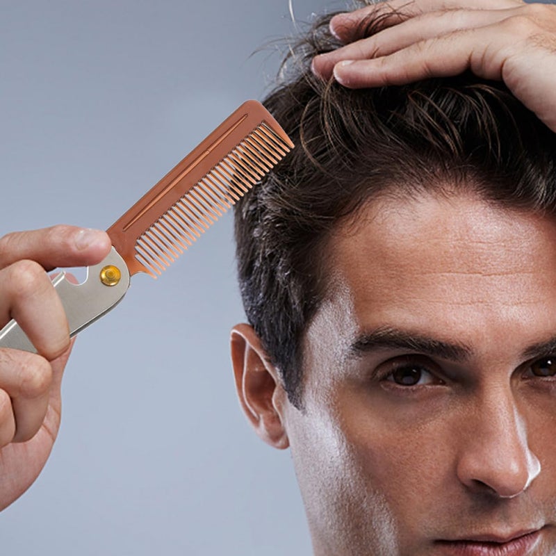 Portable Folding Stainless Steel Comb For Men With Bottle Opener Travel Grooming Kit - Image 5