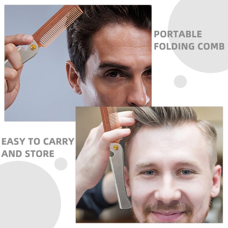 Portable Folding Stainless Steel Comb For Men With Bottle Opener Travel Grooming Kit - Image 4