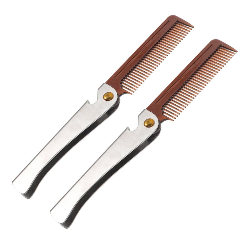 Portable Folding Stainless Steel Comb For Men With Bottle Opener Travel Grooming Kit - Image 2