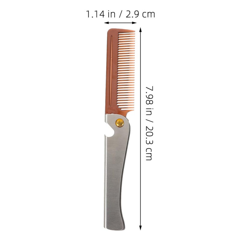 Portable Folding Stainless Steel Comb For Men With Bottle Opener Travel Grooming Kit - Image 3