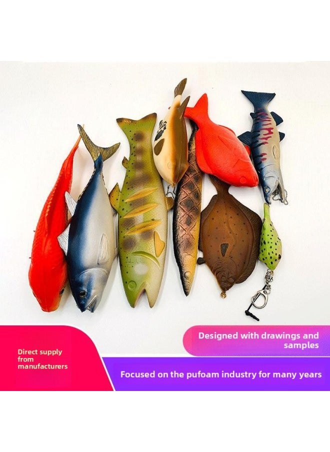Polyurethane Foam Slow Rebound Simulation Ocean Fish Animal Doll PU Material Squishy Vent Model-Color:Customized No In Stock-simulation Fish Pendant
