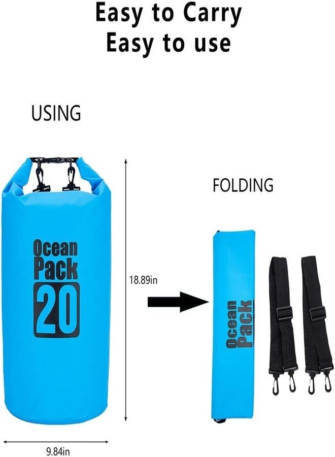 POPLEY Dry Sack/Waterproof Bag for Boating Kayaking Hiking Snowboarding Camping Rafting Fishing and Backpacking (Multicolor) (20 Liter) - Image 2