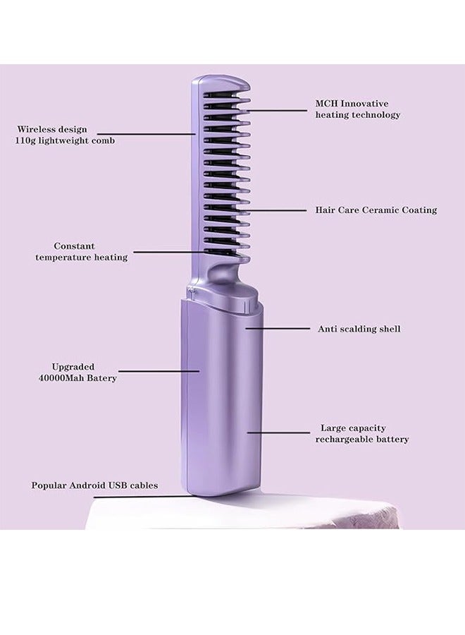 Professional Cordless Hair Straightener Comb - USB Rechargeable, Compact & Travel-Friendly - Image 5