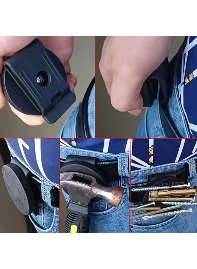 1قطعة حامل أدوات مغناطيسي متين مشبك معدّي مشبك خصر بمغناطيس قوي حزام تخزين - Image 5