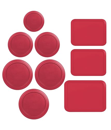 MRX Solutions Replacement Lids for Pyrex Glass Food Storage Containers Rectangular (1) 1-Cup (2) 2-Cup (2) 4-Cup (1) 7-Cup (2) 3-Cup (1) 6-Cup Round Rectangle (Red) - Image 5