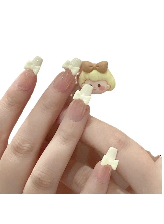 Goolsky Milk Yellow 3D Bow French Press - on Nails with Pure Desire Aesthetic - Image 3