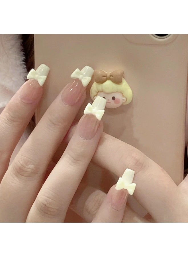 Goolsky Milk Yellow 3D Bow French Press - on Nails with Pure Desire Aesthetic - Image 2
