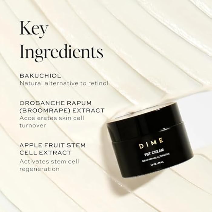 DIME Beauty TBT Cream, Anti-Aging Retinol Cream Alternative and Face Moisturizer with Bakuchiol, Lightweight Night Cream 1.7 oz / 50 ml - Image 5