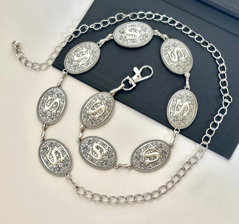 حزام وسط معدن فضي حريمي - S - Image 2