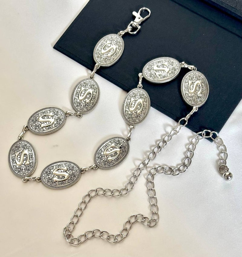 حزام وسط معدن فضي حريمي - S - Image 1