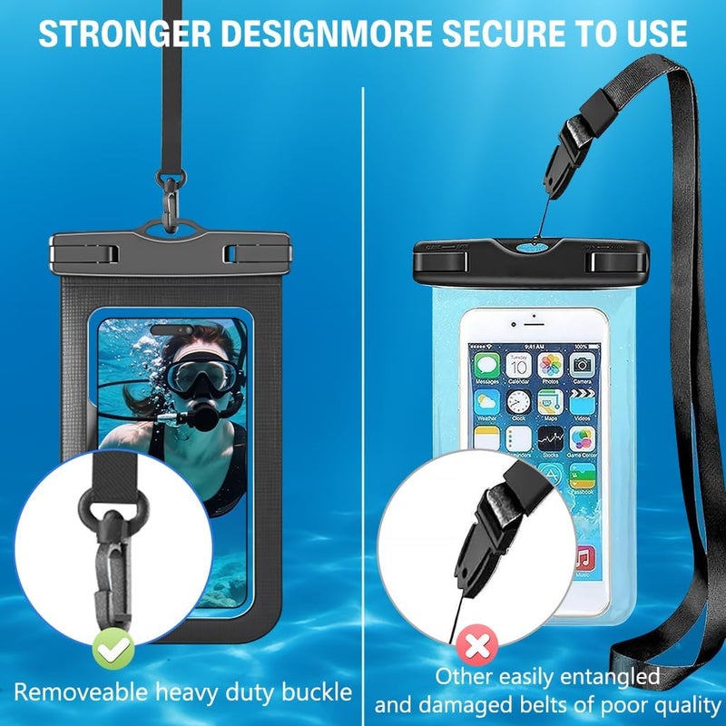 ELEPHANTBOAT ® 4-7'' Phone Armband for Diving Waterproof Touchscreen Clear Phone Pouch with Armband & Shoulder Strap, Airtight Rainproof Sport Phone Storage Bag for Diving, Running, Beach, Travel - Image 3