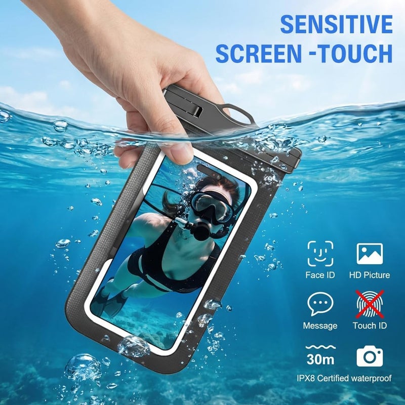ELEPHANTBOAT ® 4-7'' Phone Armband for Diving Waterproof Touchscreen Clear Phone Pouch with Armband & Shoulder Strap, Airtight Rainproof Sport Phone Storage Bag for Diving, Running, Beach, Travel - Image 4