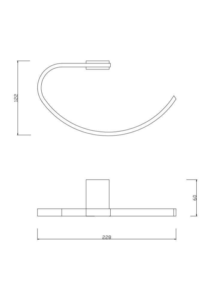Casa Milano Krypto U Shape Towel Ring  Matte Black  - Image 2