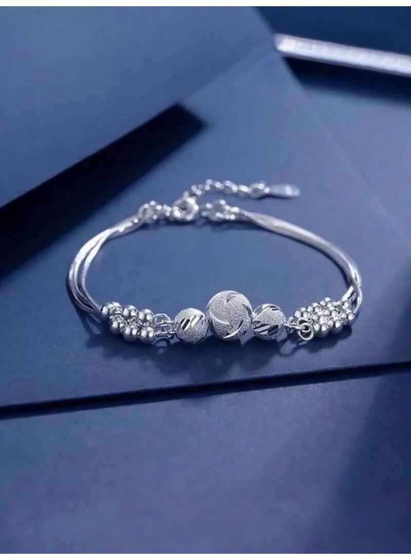 نيو ستايل اسوارة نسائية بتصميم راقي وأنيق مطلي بالفضة 925 - Image 1