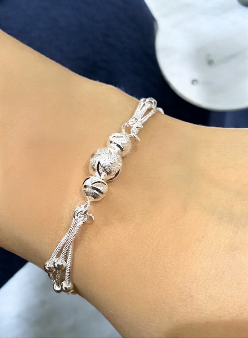 نيو ستايل اسوارة نسائية بتصميم راقي وأنيق مطلي بالفضة 925 - Image 3