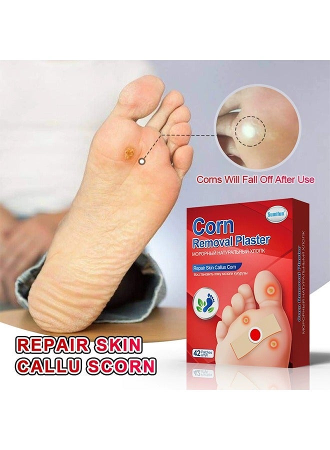 Sumifun 42 Pack Corn Removal Plaster, Foot Ding Plantar Wart Foot Cocoon Cream, Gentle and Painless Corn Care Mat, Effective Treatment for Corns, Calluses, and Dead Skin - Image 5