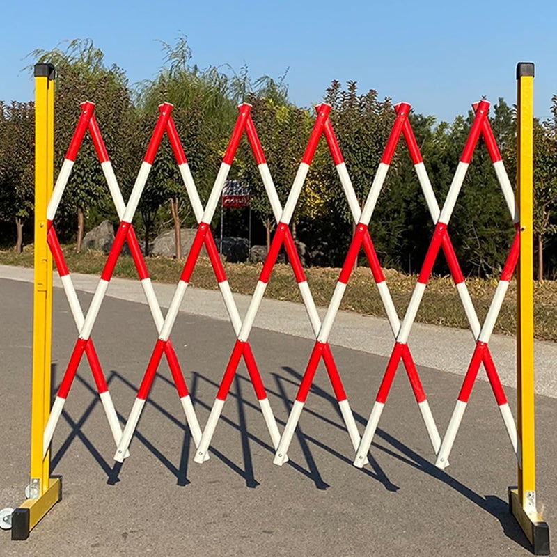 Expandable Barricade Fence, Heavy Duty Steel Barricade Gate with Casters, FRP Telescopic Tube Barrier for Museum Cinema Hospitals School,Rosso 47x39in - Image 1