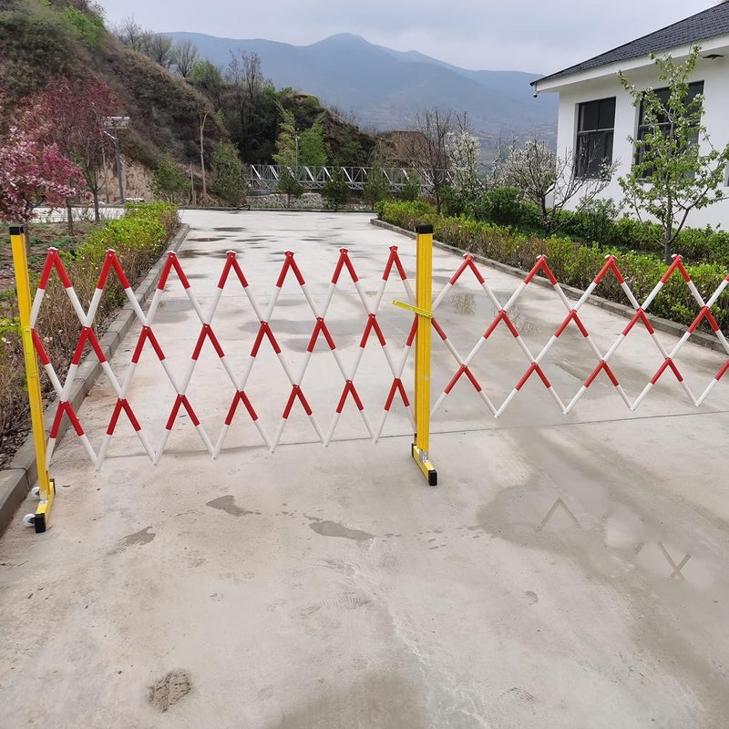Expandable Barricade Fence, Heavy Duty Steel Barricade Gate with Casters, FRP Telescopic Tube Barrier for Museum Cinema Hospitals School,Rosso 47x39in - Image 4