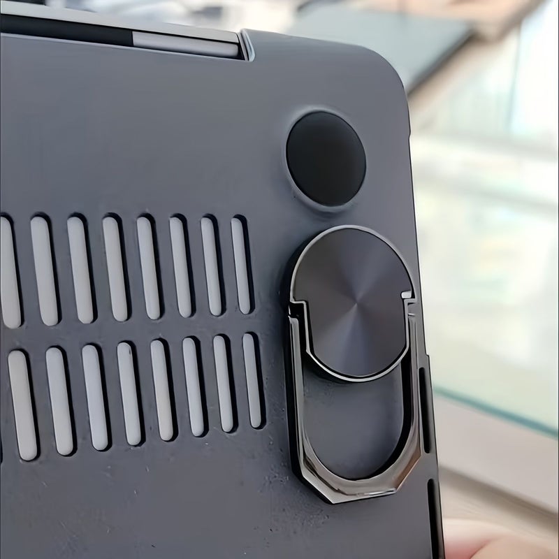 Black Mini Foldable Invisible Laptop Stand Brackets Portable Height Adjustable Cooling Support - Image 5