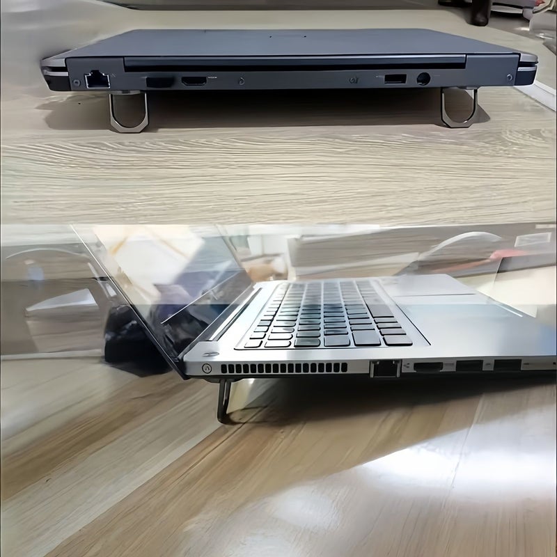 Black Mini Foldable Invisible Laptop Stand Brackets Portable Height Adjustable Cooling Support - Image 4