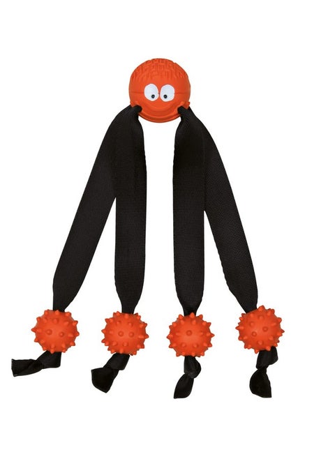 Ball With Strap Legs And Hedgehog Balls, Natural Rubber, Rope And Rubber, Chew Biting Toy, Soft Texture For Teeth And Gums, Durable Pet Toy - 24 Cm, Medium