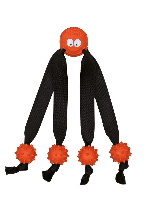 Ball With Strap Legs And Hedgehog Balls, Natural Rubber, Rope And Rubber, Chew Biting Toy, Soft Texture For Teeth And Gums, Durable Pet Toy - 24 Cm, Medium