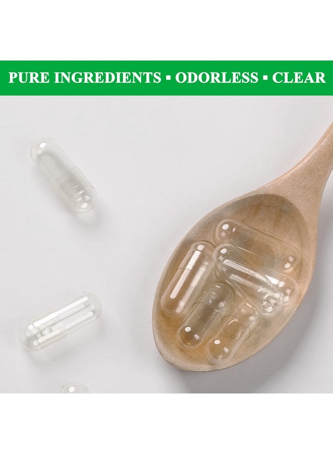 wananfu Size 00 Empty Capsules Vegetarian (100 Count) Bundle with Micro Lab Spoon, Clear Fillable Veggie Pill Capsules 00 for Making Your Own Supplements - Image 2