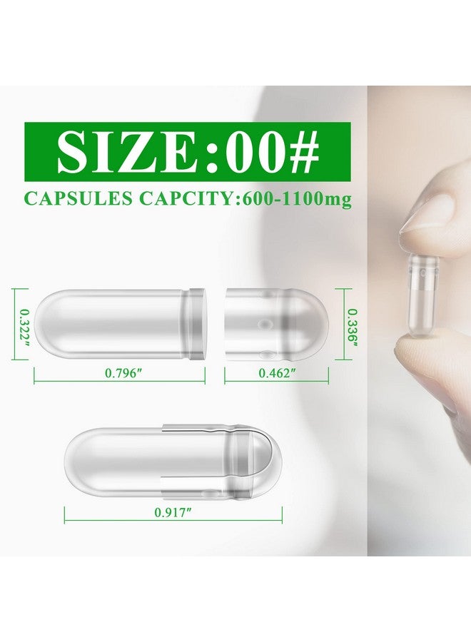 wananfu Size 00 Empty Capsules Vegetarian (100 Count) Bundle with Micro Lab Spoon, Clear Fillable Veggie Pill Capsules 00 for Making Your Own Supplements - Image 5