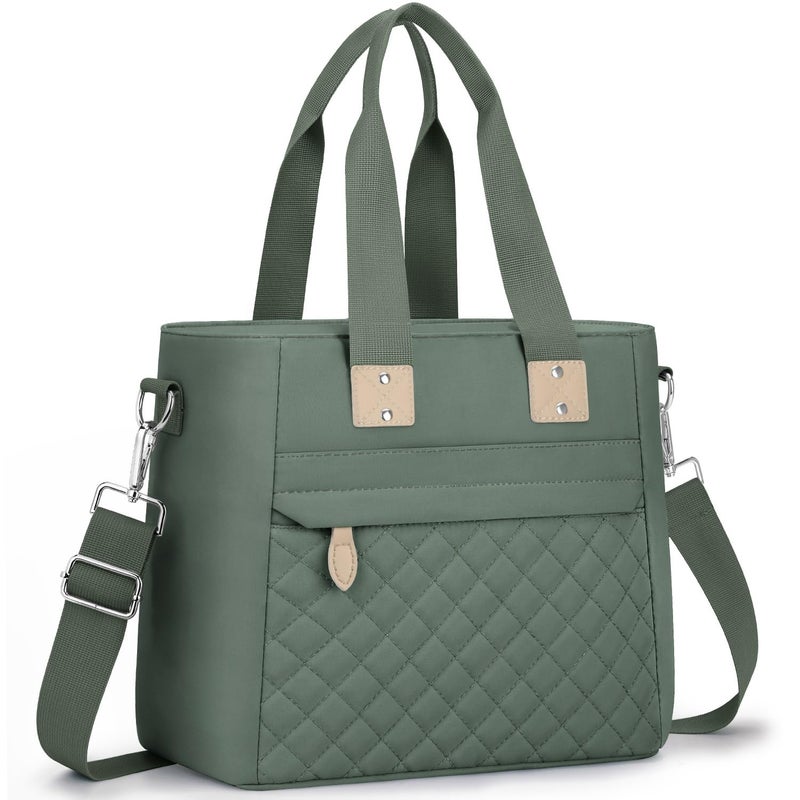 Capolo Insulated Lunch Box for School - Large Thermal Lunch Bag Women with Removable Shoulder Strap, Reusable Lunch Cooler Tote Bags Purse for Adults Work, Picnic, Hiking, Beach, Travel, LargeGreen - Image 1