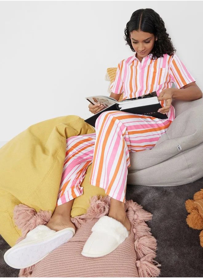 Ginger Stripe Pyjama Pant Set