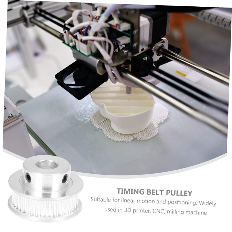 2 قطعة من البكرة الحزامية الفضية 2 1x2 1 سم، بكرة الحزام المتزامن للطابعة وآلة CNC - Image 3