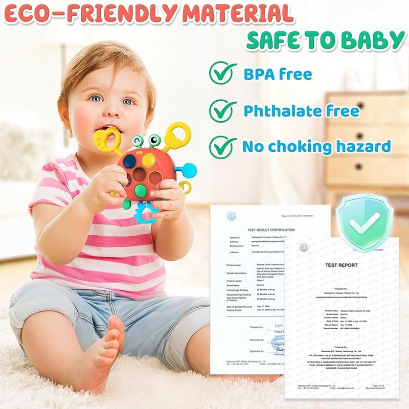 Chilvil Montessori Sensory Toys for Baby Teething, Travel Car Airplane Fidget Developmental Educational Interactive Learning Gift for 18 Months Toddler 2 3 4 Year Old Boy Girl, Car Seat Stroller Pull Toys - Image 5