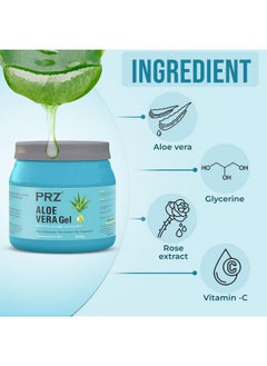 PRZ 100% Pure Natural Aloe Vera Gel Transparent (500Gram) For Body & Face Moisturizing, Hair Gel, Multipurpose Beauty Skin Gel, Acne Scars, Glowing & Radiant Skin Treatment  - Image 4