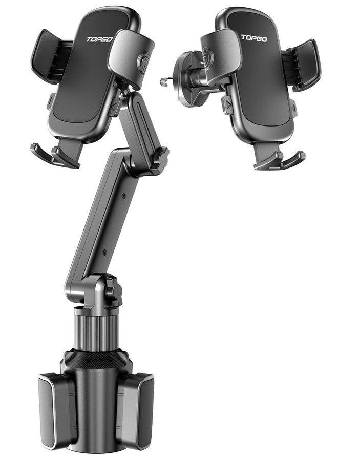 TOPGO Car Phone Mount Pro Ver [Adjustable Height & No Shaking] Cup Phone Holder for Car Compatible with iPhone 16 Pro Max and More Smartphone - Black - Image 1