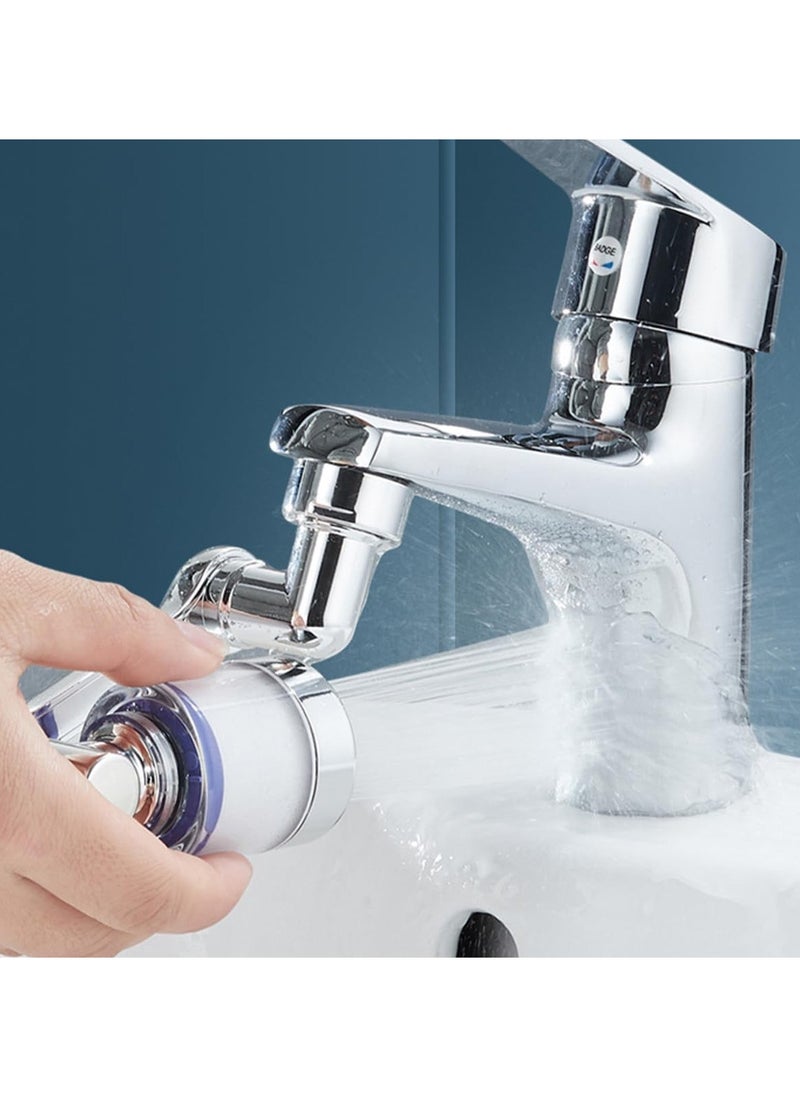 RATSAW - 1080 Degree Rotating Bathroom Faucet Filter with 4 Filter Cartridges Sink Faucet Filter Faucet Extender for Kitchen and Bathroom with Installation Tools - Image 1