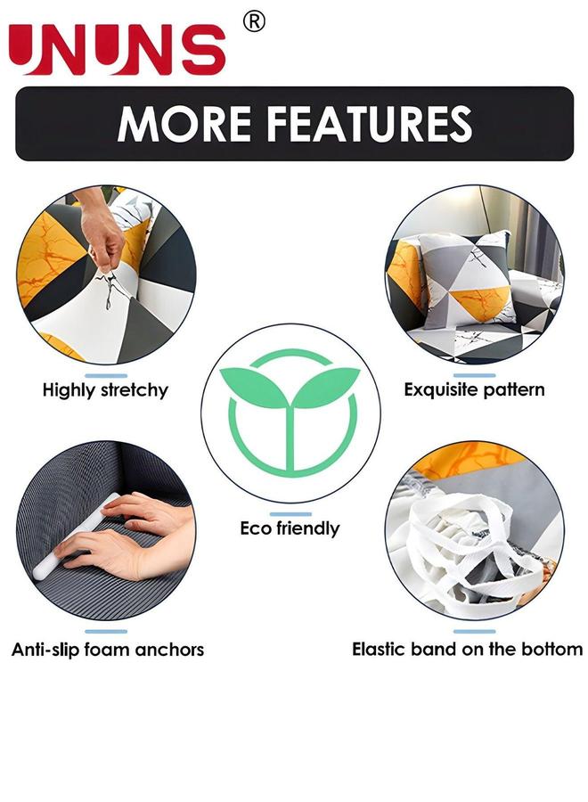 UNUNS Printed Stretch Sofa Cover Couch Covers Slipcovers for 3 Cushion Couches Elastic Universal Furniture Protector - Image 3