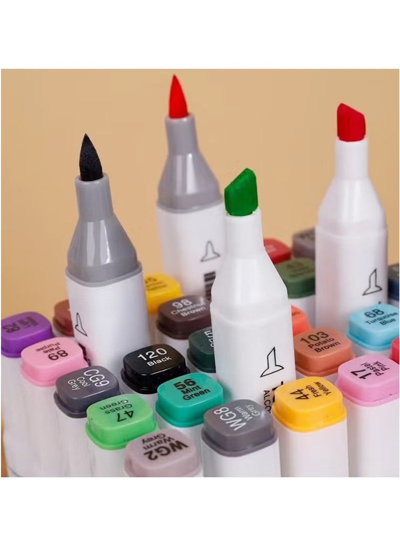 Huitich Double-Headed Soft Oily Marker Set – 60 Colors - Image 5