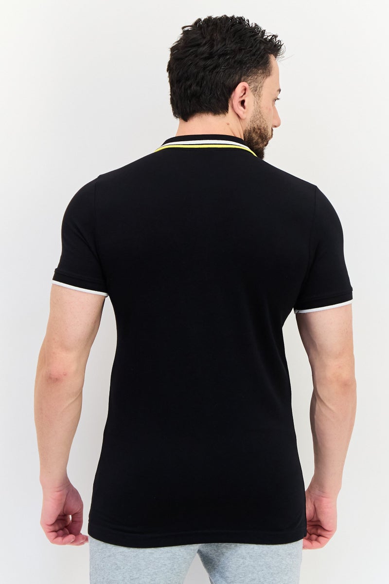 PUMA قميص بولو رياضي للرجال بأكمام قصيرة، خارجي، أسود - Image 3