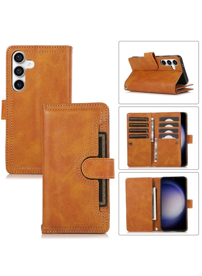 اس-توب جراب هاتف جلدي مع سوار معصم وفتحة بطاقة لهاتف Samsung Galaxy S24+ 5G - Image 1