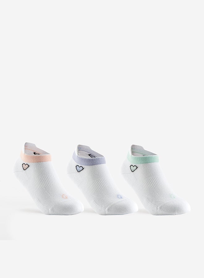 DECATHLON Kids' Low Sports Socks Tri-Pack RS 160 - /Heart Logo - Image 1