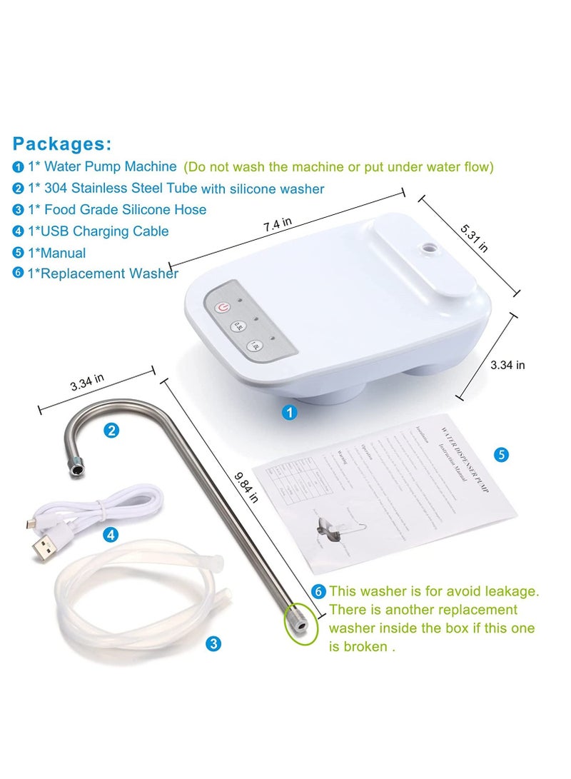Water Pump for 5 Gallon Jug, COJITO Water Bottle Dispenser Electric Water Pump Automatic Water Bottle Pump Dispenser for 5 Gallon Bottle(White)  - Image 3