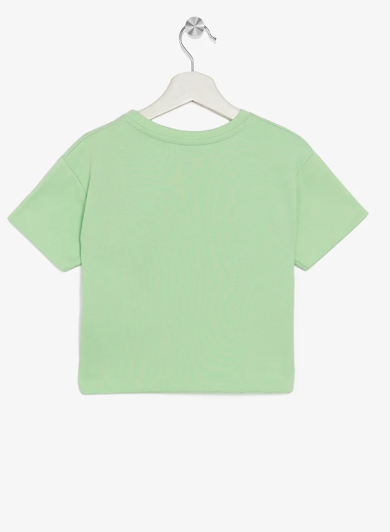 Ripples Girls Round Neck Tee & Wide-Leg pant Set