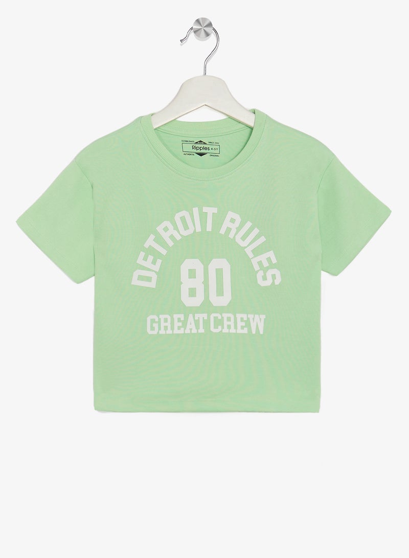 Ripples Girls Round Neck Tee & Wide-Leg pant Set - Image 2