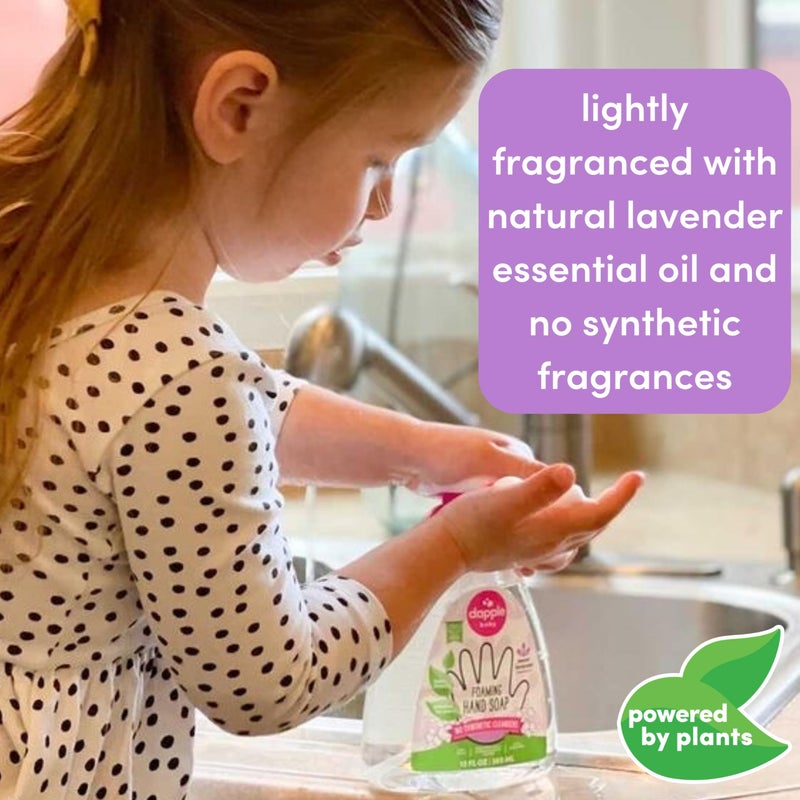 Dapple Foaming Hand Soap, Gentle Hand Wash Baby Soap, Hypoallergenic for Sensitive Skin, Powered by Plants, Lavender, 13 Fl Oz (Pack of 3) - Image 3