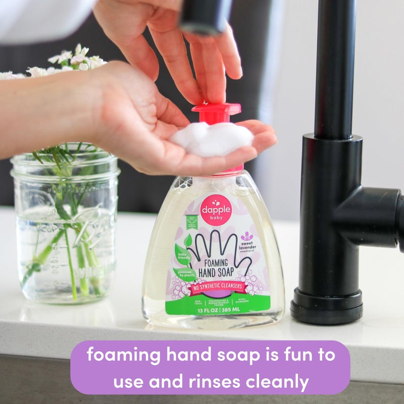 Dapple Foaming Hand Soap, Gentle Hand Wash Baby Soap, Hypoallergenic for Sensitive Skin, Powered by Plants, Lavender, 13 Fl Oz (Pack of 3) - Image 4