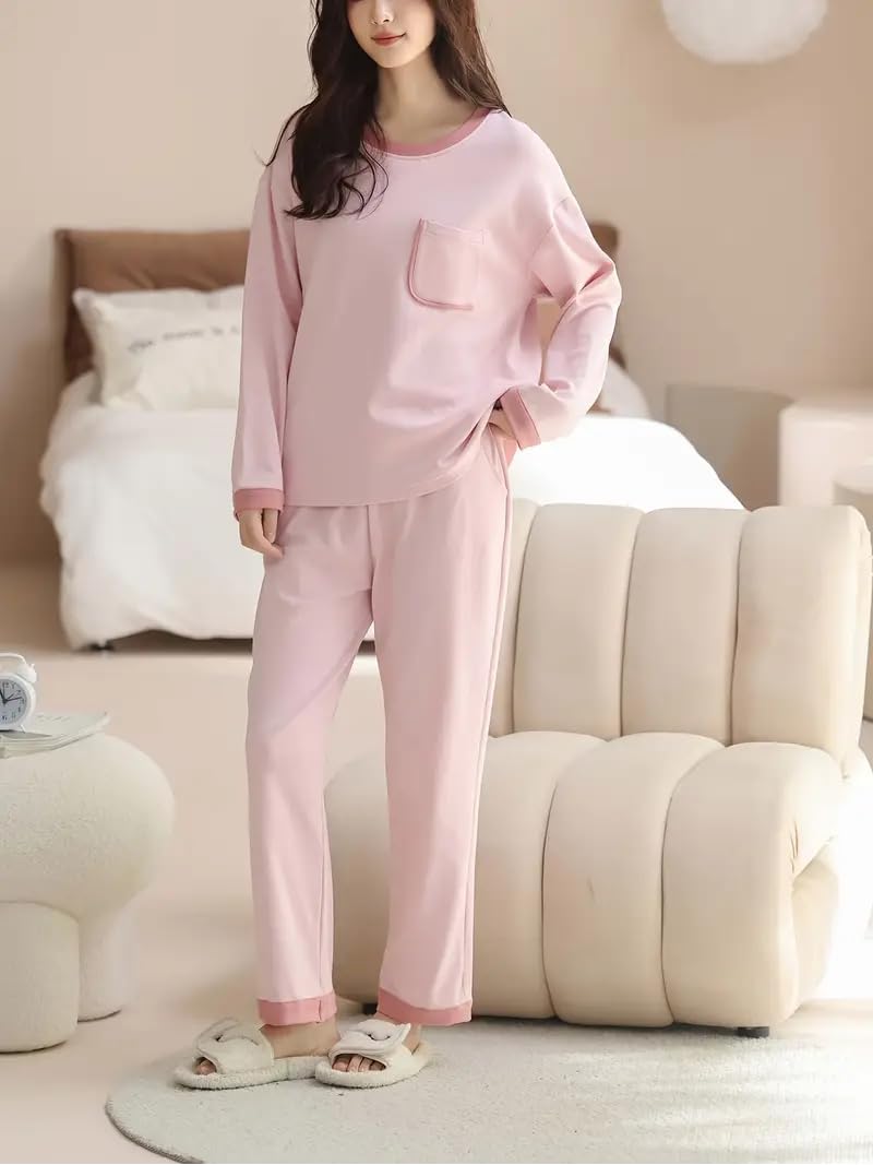 Celary Korean Style Women’s Night Suit|| Cute Printed Pajama Set with Long Sleeve Top & Pants|| Soft Cotton Loungewear || Cotton Blend Night Dress - Image 2