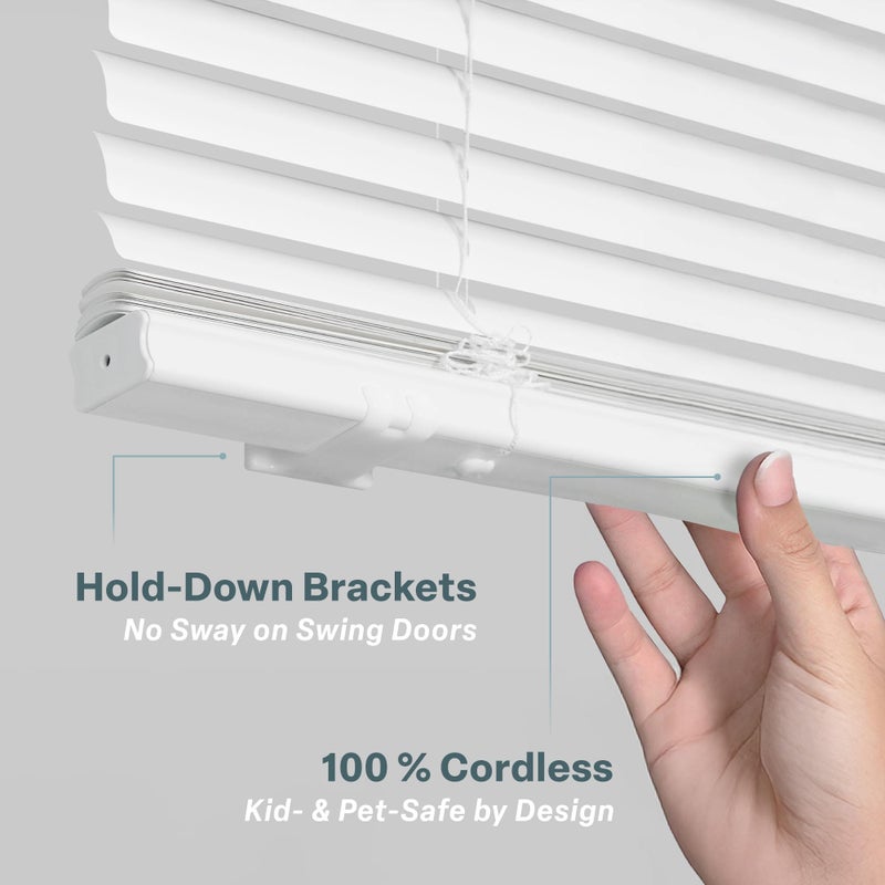 REGAL estate QuickInsta MagMount No Tools No Drill Cordless 1" Magnet Mini Blinds for Metal Steel Doors, 25" W x 72" H, White - Image 5