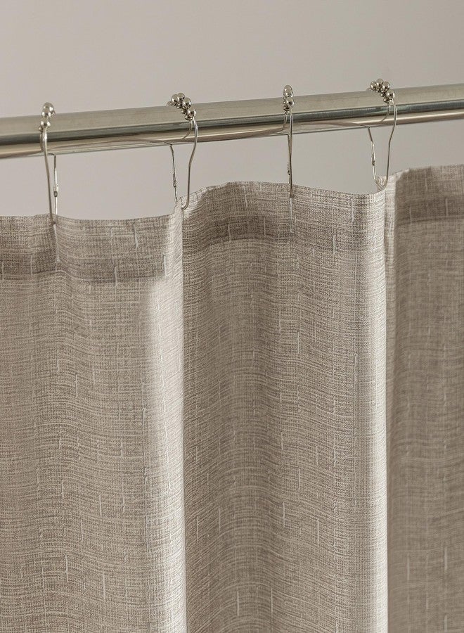 SLEEP ZONE Beige Shower Curtain Waterproof Curtains for Bathroom Decor Bathtub Geometric Shower Curtain 72" × 72" - Image 1