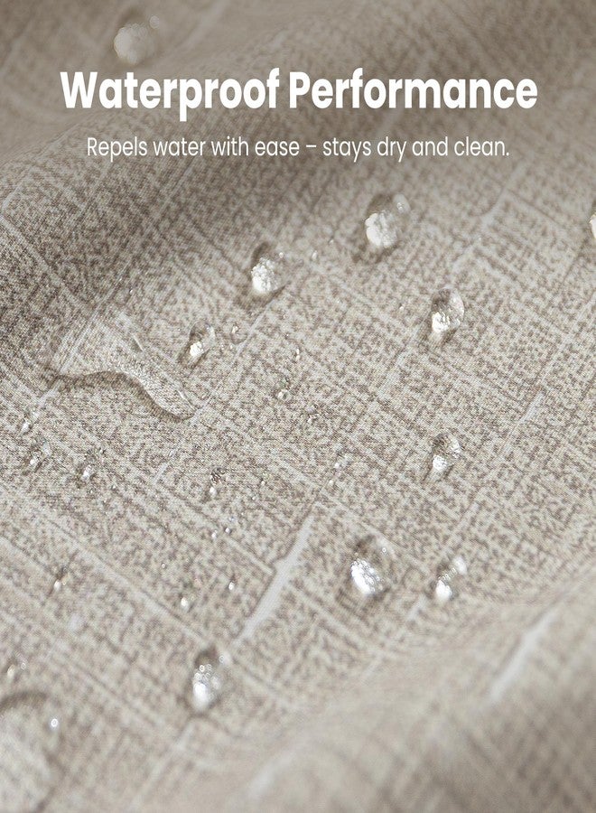 SLEEP ZONE Beige Shower Curtain Waterproof Curtains for Bathroom Decor Bathtub Geometric Shower Curtain 72" × 72" - Image 4